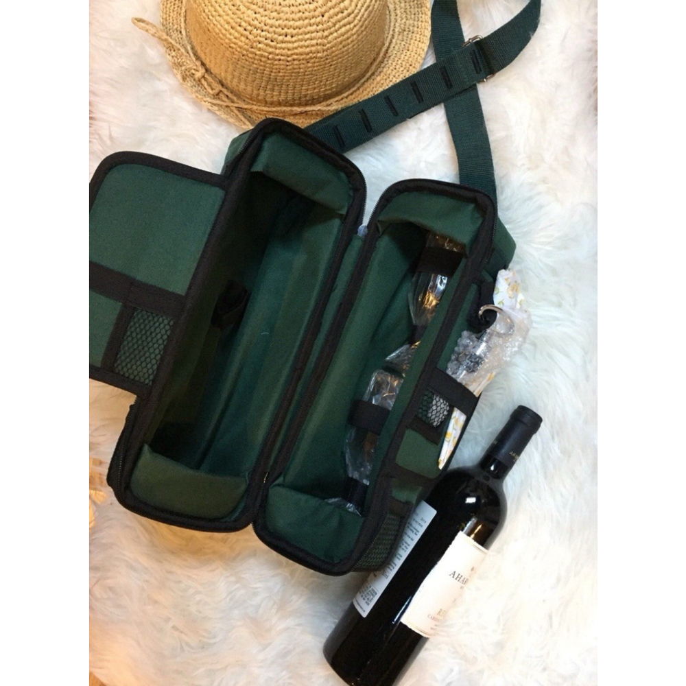 Quality! Wine Picnic insulated Tote& Tools Sweetheart Valentine Date Night For2